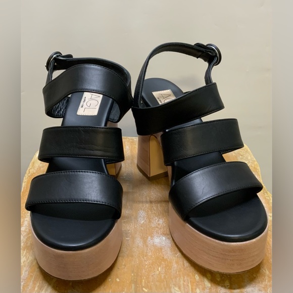 NWOT- AGL Attilio Giusti Leombruni Sista Slingback Platform Sandal EUR 39 US 9 - Picture 4 of 11